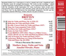Benjamin Britten (1913-1976): Kammermusik, CD
