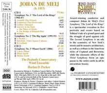 Johan de Meij (geb. 1953): Symphonien Nr.1-3, 2 CDs