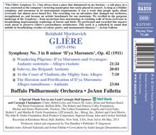 Reinhold Gliere (1875-1956): Symphonie Nr.3 "Ilya Murometz", CD