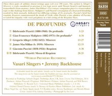 Vasari Singers - De Profundis, CD