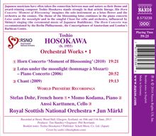 Toshio Hosokawa (geb. 1955): Orchesterwerke Vol.1, CD