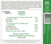 Hermann Goetz (1840-1876): Klavierkonzerte Nr.1 &amp; 2, CD