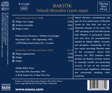 Bela Bartok (1881-1945): Violinkonzert Nr.2, CD