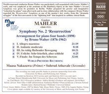 Gustav Mahler (1860-1911): Symphonie Nr.2 (Fassung für Klavier vierhändig), CD