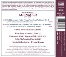 Erich Wolfgang Korngold (1897-1957): Much Ado about Nothing op.11 (Komplette Bühnenmusik), CD