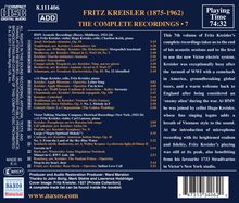 Fritz Kreisler - The Complete Recordings Vol.7, CD