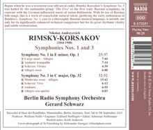 Nikolai Rimsky-Korssakoff (1844-1908): Symphonien Nr.1 &amp; 3, CD