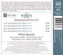 Dag Wiren (1905-1986): Streichquartette Nr.2 -5, CD