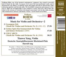 Wolfgang Rihm (geb. 1952): Werke für Violine &amp; Orchester Vol.2, CD