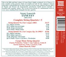 Serge Tanejew (1856-1915): Sämtliche Streichquartette Vol.5, CD