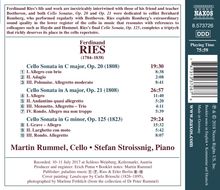 Ferdinand Ries (1784-1838): Sämtliche Werke mit Cello Vol.1, CD