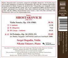 Dmitri Schostakowitsch (1906-1975): Sonate für Violine &amp; Klavier op.134, CD