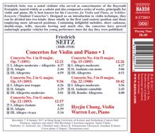 Friedrich Seitz (1848-1918): Konzerte für Violine &amp; Klavier Nr.1-5, CD