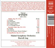 Vincent d'Indy (1851-1931): Medee-Suite op.47, CD