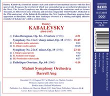 Dimitri Kabalewsky (1904-1987): Symphonien Nr.1 &amp; 2, CD