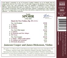 Louis Spohr (1784-1859): Duette für 2 Violinen op.39 Nr.1-3, CD