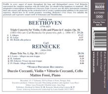 Ludwig van Beethoven (1770-1827): Tripelkonzert op. 56 für Klaviertrio (Arrangiert von Carl Reinecke), CD