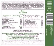 Ross Harris (geb. 1945): Symphonie Nr.6 "Last Letter" für Soli,Chor &amp; Orchester, CD