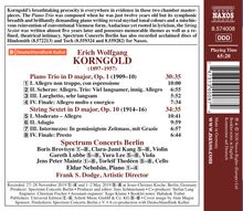 Erich Wolfgang Korngold (1897-1957): Streichsextett op.10, CD