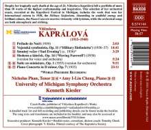 Vitezslava Kapralova (1915-1940): Klavierkonzert d-moll op.7, CD