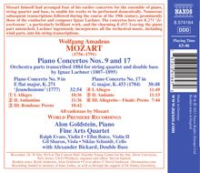 Wolfgang Amadeus Mozart (1756-1791): Klavierkonzerte Nr.9 &amp; 17 (arr. für Klavier &amp; Streichquintett von Ignaz Lachner), CD