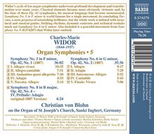 Charles-Marie Widor (1844-1937): Die Orgelsymphonien Vol.5, CD