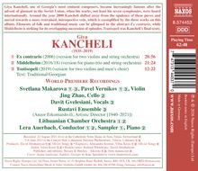 Giya Kancheli (1935-2019). Werke: Ex contrario, Middelheim, Tsutisopeli. Welturaufführungen durch verschiedene Interpreten. 