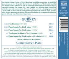 Ivor Gurney (1890-1937): Klaviersonaten Nr.1-3, CD