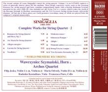 Leone Sinigaglia (1868-1944): Sämtliche Werke für Streichquartett Vol.2, CD