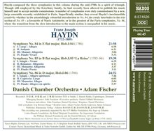 Franz Joseph Haydn, drei Sinfonien: Nr. 84, 85, 86. Dänisches Kammerorchester, Adam Fischer. Laufzeit 66:45.