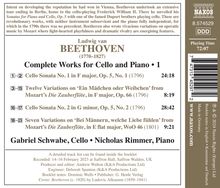 Ludwig van Beethoven (1770-1827): Sämtliche Werke für Cello &amp; Klavier Vol.1, CD