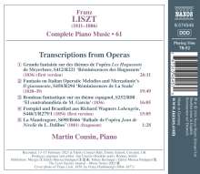 Franz Liszt (1811-1886): Klavierwerke Vol. 61 - Transcriptions from Operas, CD