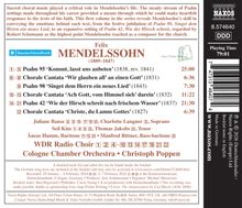 Felix Mendelssohn (1809–1847) Psalmen & Choral Kantaten, WDR Rundfunkchor, Kölner Kammerorchester, Christoph Poppen.