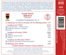 Joseph Martin Kraus (1756-1792): Symphonien in D-Dur,Es-Dur,F-Dur (VB 143-145), CD