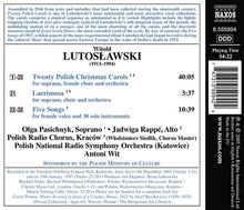 Witold Lutoslawski (1913-1994): 20 Polnische Weihnachstlieder, CD