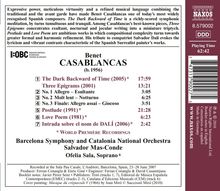 Benet Casablancas (geb. 1956): The Dark Backward of Time, CD