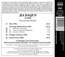 Jia Daqun (geb. 1955): Werke für Percussion, CD