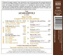 Vaja Azarashvili (geb. 1936): Sämtliche Werke für Cello &amp; Klavier "Days Go By", CD