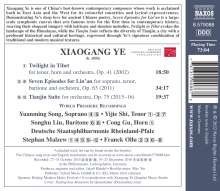 Xiaogang Ye (geb. 1955): 7 Episodes for Lin'an op.63 für Sopran,Tenor,Bariton,Orchester, CD