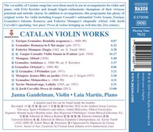 Catalan Violin Works, CD