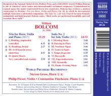 William Bolcom (geb. 1938): Trio für Horn, Violine &amp; Klavier, CD