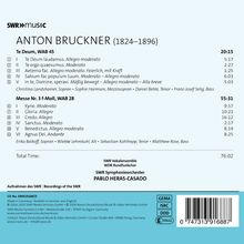 Titel: Anton Bruckner (1824–1896). Te Deum WAB 45, Messe Nr. 3 f-Moll WAB 28. SWR Vokalensemble, Pablo Heras-Casado. Total Time: 76:02.