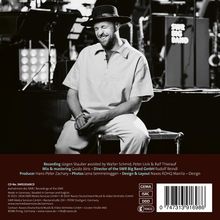 Texte: "SWR Big Band," "Recording Jürgen Stauber," "Mix & mastering Guido Jöris." Schwarz-weiß Foto, Mann mit Hut lächelt.