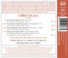 Texte: Chen Yi, Spring in Dresden, The Soulful and the Perpetual, Three Bagatelles from China West, Chinese Folk Dance Suite.