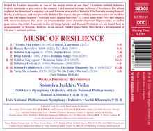 Titel: MUSIC OF RESILIENCE.  
Solomiya Ivakhiv, Violin.  
Liste von Musikstücken, u.a. "Bucha. Lacrimosa".  
Orchester: INSO-Lviv.  
Dauer: 62:57.