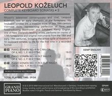 Leopold Kozeluch (1747-1818): Sämtliche Sonaten für Tasteninstrumente Vol.3, CD