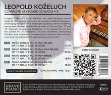 Leopold Kozeluch (1747-1818): Sämtliche Sonaten für Tasteninstrumente Vol.5, CD