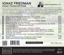 Ignaz Friedman (1882-1948): Transkriptionen für Klavier, CD