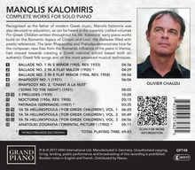 Manolis Kalomiris (1883-1962): Sämtliche Werke für Klavier, CD