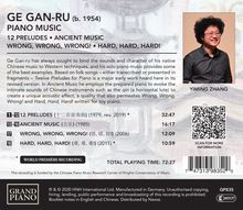 Ge Gan-Ru (geb. 1954): Klavierwerke, CD